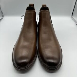 St John's Bay Boots Mens Size 11 Brown Chelsea Ankle Dress Memory Foam Comfort